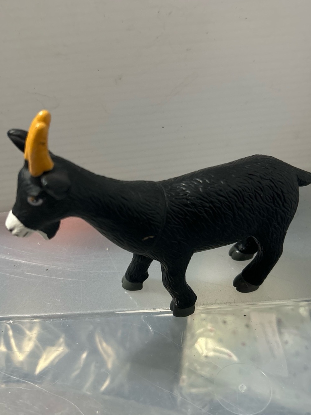 Black Goat Toy Figurine with Yellow Horns - Kids Action Figure